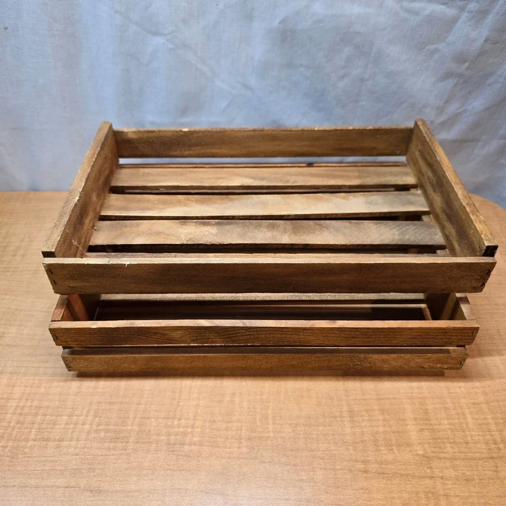 Two Wooden Organizing Boxes Shelves‎ Storage 11
